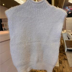 White Sleeveless Knit Sweater